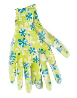 Перчатки садовые из полиэстера с нитриловым обливом, зеленые S/ PALISAD 67741