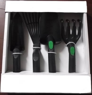 Набор садовый пластиковый (4 пред. лопатка, тяпка, вилка, рыхлитель) HF212989