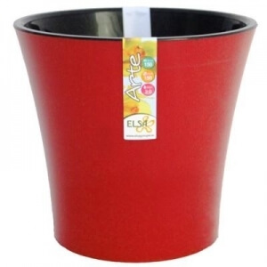 Горшок Арте, 0,6л, цвет красный-черный