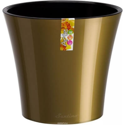 Горшок Арте, 2л, цвет золотой-черный