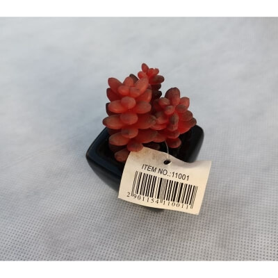 Искусственный цветок Суккуленты в черном горшке (11001)