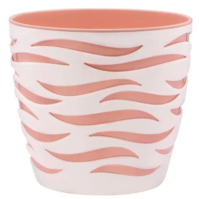 Кашпо Сахара Дуо 18, белый+телесная вставка