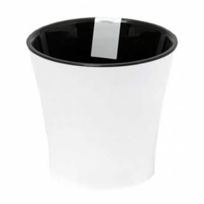 Горшок Арте, 5л, цвет белый-черный