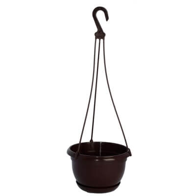 Подвесная корзина Мальта с зажимами 17см, коричневый