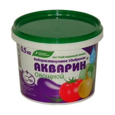 Водорастворимое удобрение "Акварин овощной" 0,5 кг.