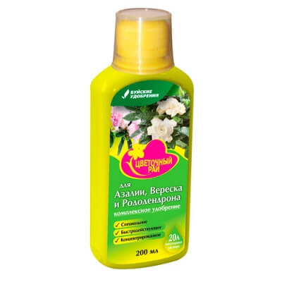Жидкое комплексное удобрение "Цветочный рай" для Азалии, Вереска и Рододендрона 0,2 л