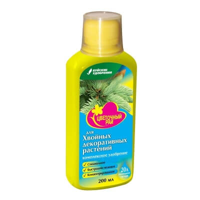 Жидкое комплексное удобрение "Цветочный рай" для декоративных Хвойных растений 0,2 л