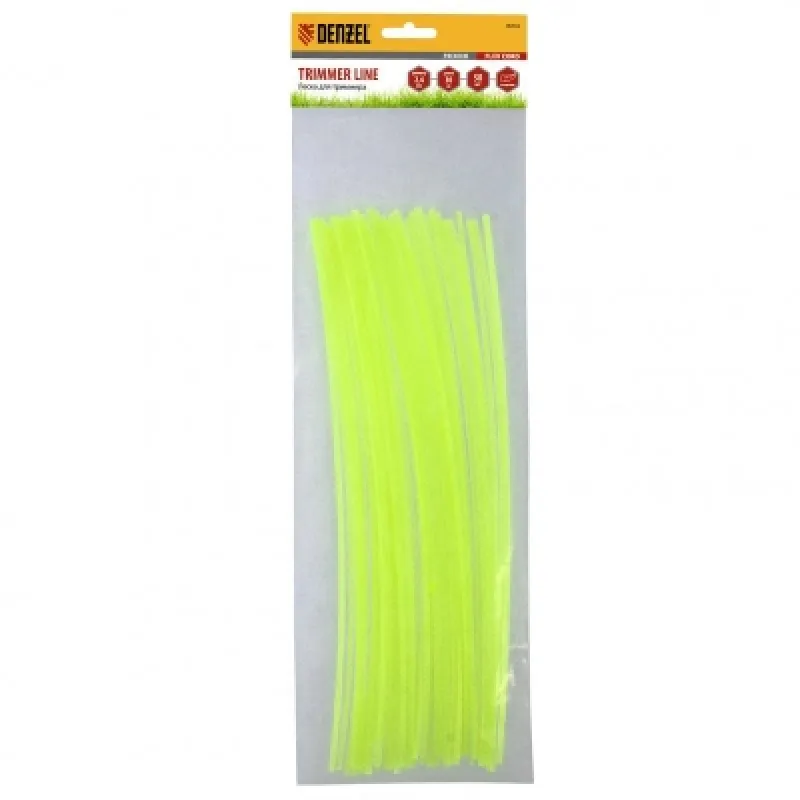 Леска для триммера квадратная нарезанная 2,4 мм х 30 см 50 шт FLEX CORD// Denzel 96103