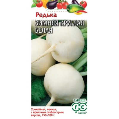 Редька Зимняя круглая белая среднеспелая 2,0г. Гавриш