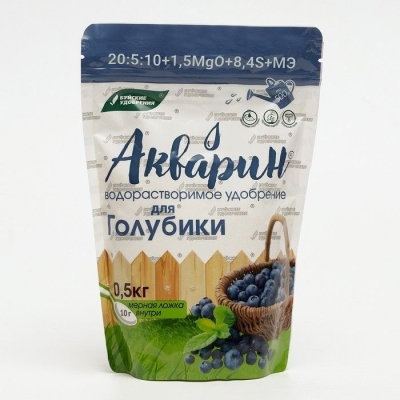 Водорастворимое удобрение Акварин "Для голубики", марка 10  (дой-пак) 0,5 кг