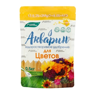 Водорастворимое удобрение Акварин "Для цветов", марка 7 (дой-пак) 0,5 кг