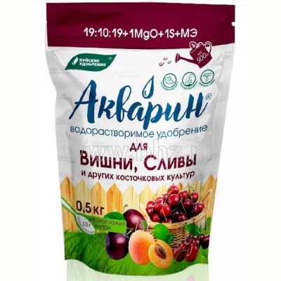 Водорастворимое удобрение Акварин "Для вишни, сливы и др. косточковых" 0,5 кг