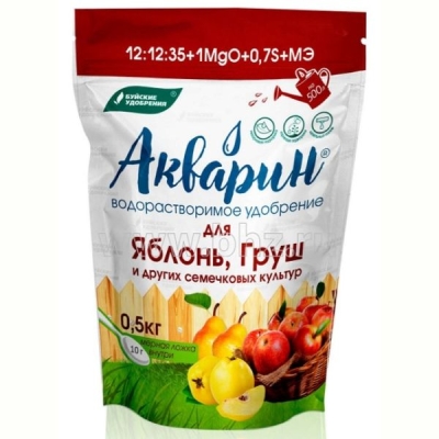 Водорастворимое удобрение Акварин "Для яблонь и груш", (дой-пак) 0,5 кг