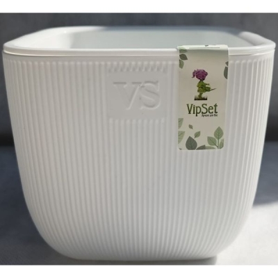 Горшок с дренажной системой Фабио VipSet 1,95 л белый