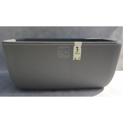 Ящик балконный с дренажной системой Фабио VipSet 9,5л серый