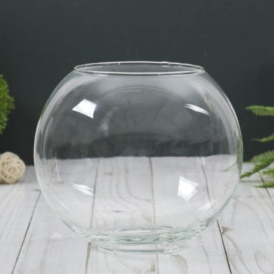 Ваза "Кюгель-4" шаровая d-8.5см 14,9х17,2 см 2,4 л прозрачная 1993254