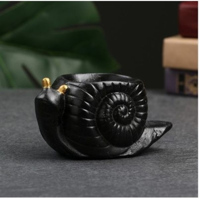 Фигурное кашпо "Улитка" черный, 6х11х6см 9396933