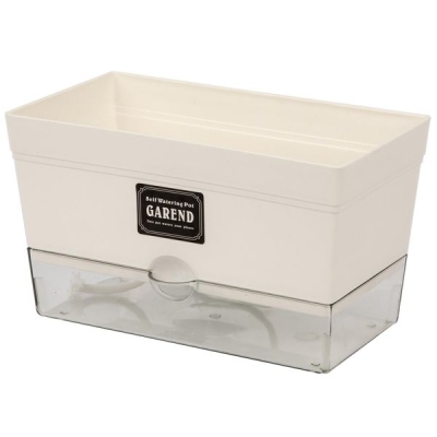 Горшок прямоугольный KD4423, белый L30xW17xH18