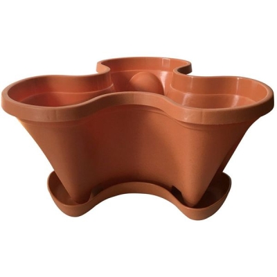 Горшок с поддоном KD3321+3321, терракота D30xH16