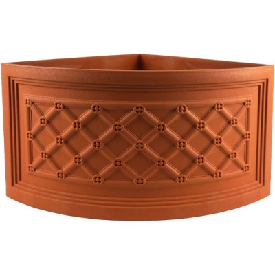 Горшок угловой KD3021 со вставкой, терракота D28xH21