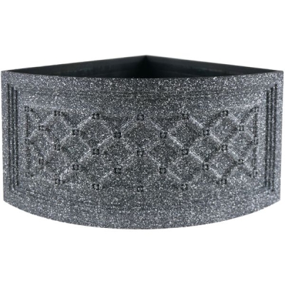 Горшок угловой KD3021 со вставкой, черный D28xH21