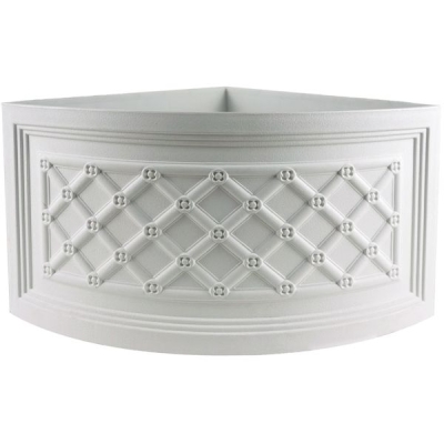 Горшок угловой KD3021PY со вставкой, белый пятнистый D28xH21