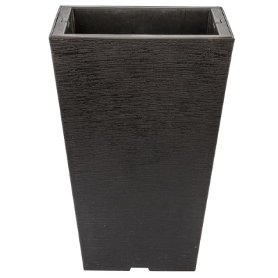 Кашпо квадратное KD9942 со вставкой, черный D30xH57