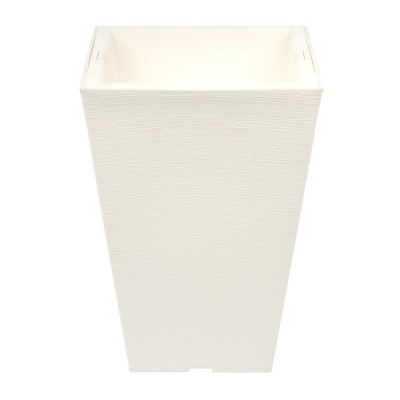 Кашпо квадратное KD9942W со вставкой, белый D30xH57