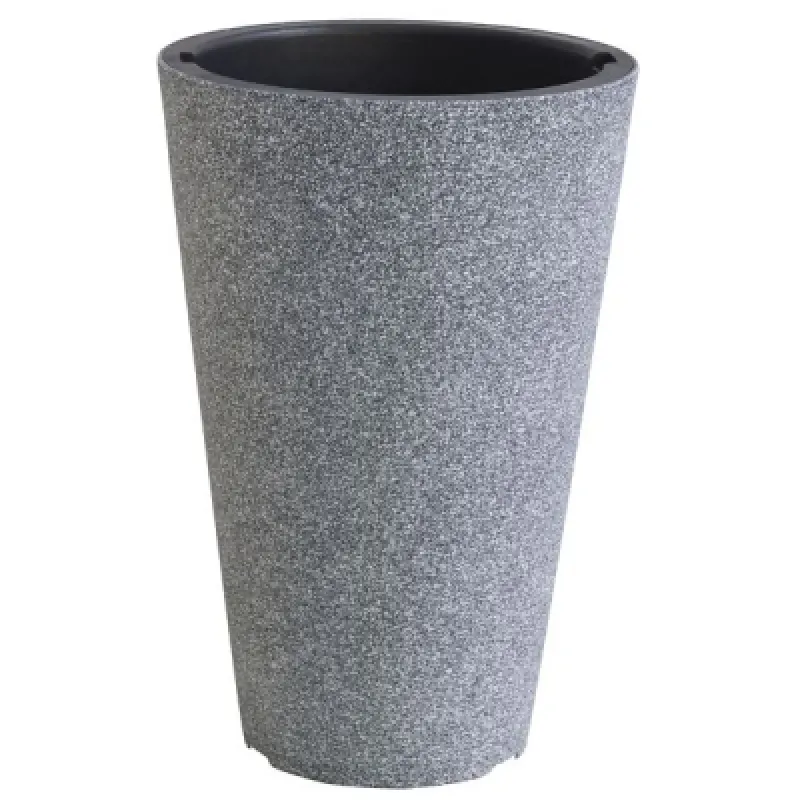 Кашпо круглое KD9954PY со вставкой, белый пятнистый D40xH73