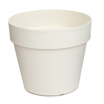 Горшок KD6644W+240W с поддоном, белый D35xH30