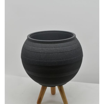 Горшок KD6693N, черный D31xH31xMD40