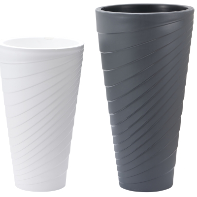 Горшок KD9188N со вставкой, серый D40xH73