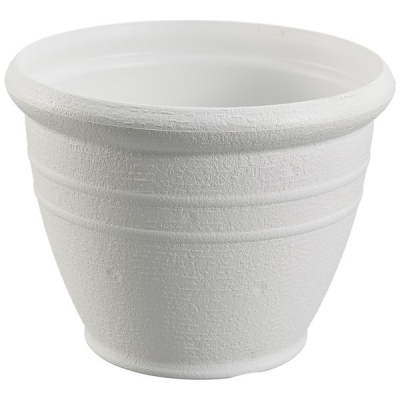 Горшок KD9413W+240W c поддоном, белый D40xH31