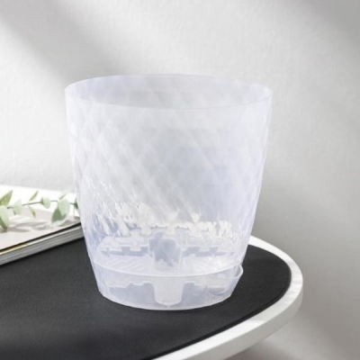 Кашпо с прикорневым поливом 1,5 л "Румба", цвет прозрачный 7063015