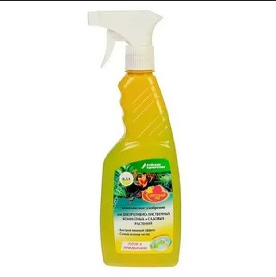 Жидкое комплексное удобрение "Чудо спрей" для декоративно-лиственных комнатных садовых растений 0,5л