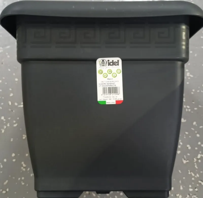 Горшок QUADRO 30X30H27LT.13,5, антрацит