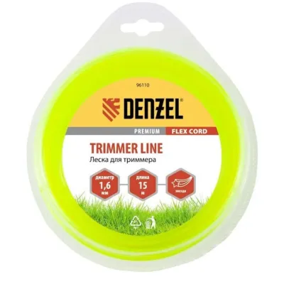 Леска для триммера звезда 1,6 мм х 15 м, блистер FLEX CORD// Denzel 96110