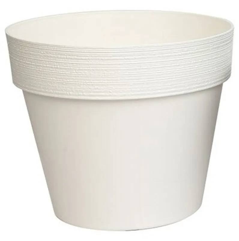 Горшок KD6641W+140W с поддоном, белый D20xH17