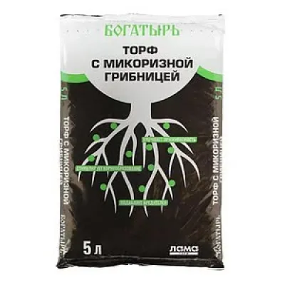 Микоризалы саңырауқұлақ жіпшесі бар шымтезек Богатырь 5л